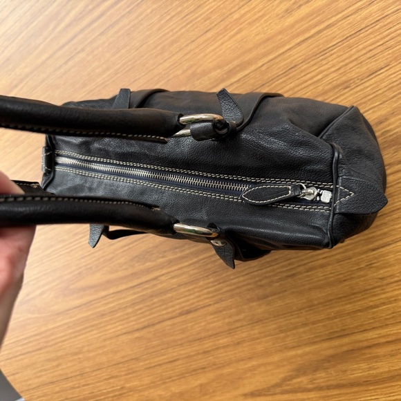 Sundance Black Leather Moto Satchel Shoulder Bag Excellent Condition - Picture 4 of 5